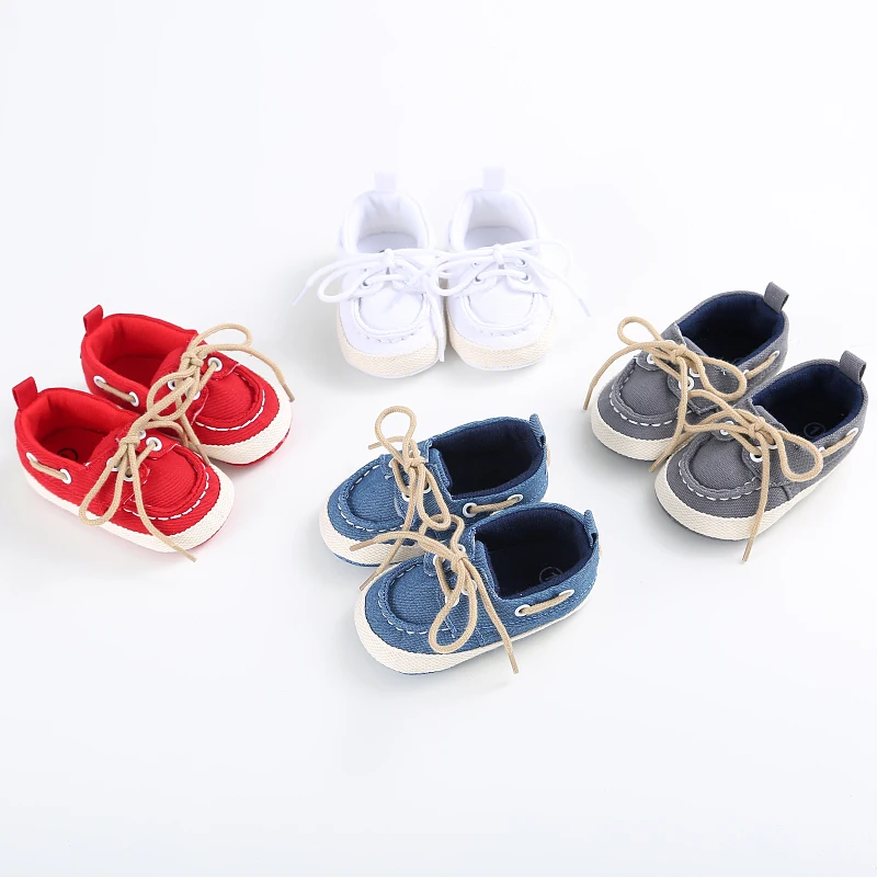 Chaussures de printemps/automne pour bébé de 0 à 18 mois, chaussures en toile à lacets pour nouveau-né, garçons et filles, premiers pas BS24