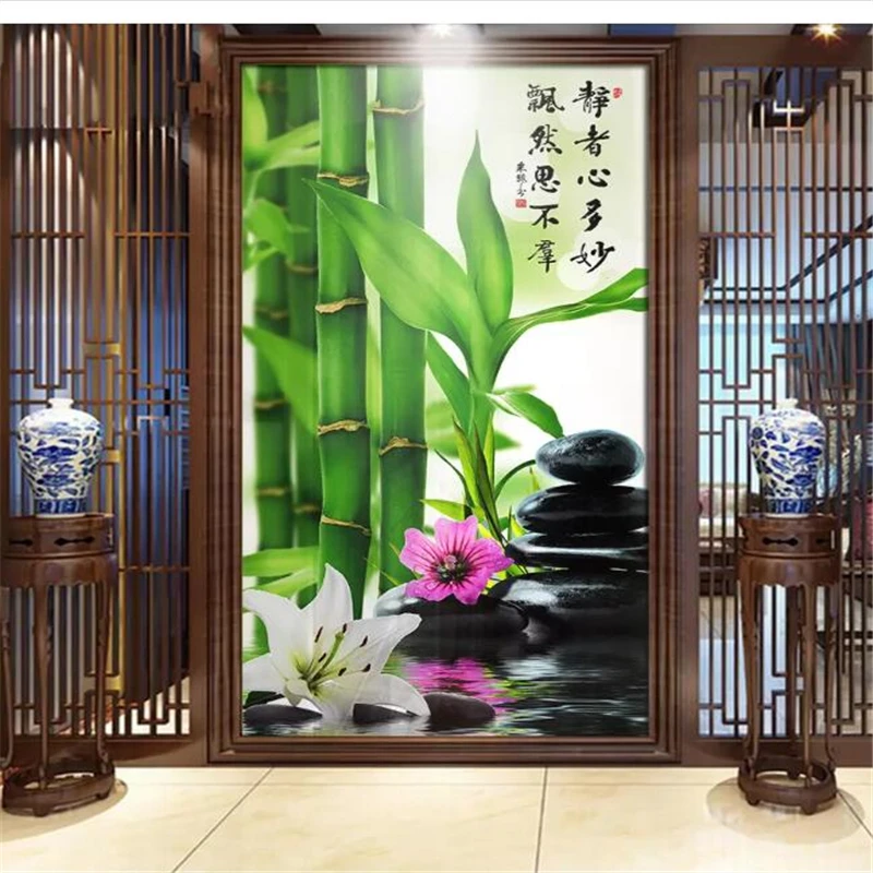 

wellyu papel de parede 3d Custom wallpaper Serenity Zhiyuan Bamboo porch wall papers home decor papier peint behang tapety