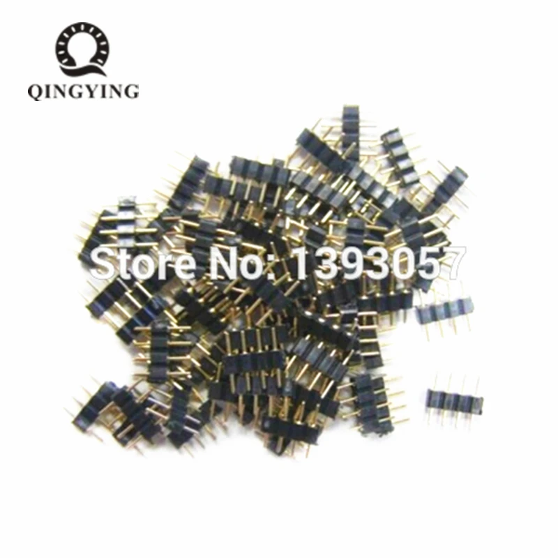 100pcs/lot 4 Pin RGB Needle Connector Adapter Male Type Double 4 Pin DIY Small Part for 3528 5050 LED RGB Strip Lights Insert