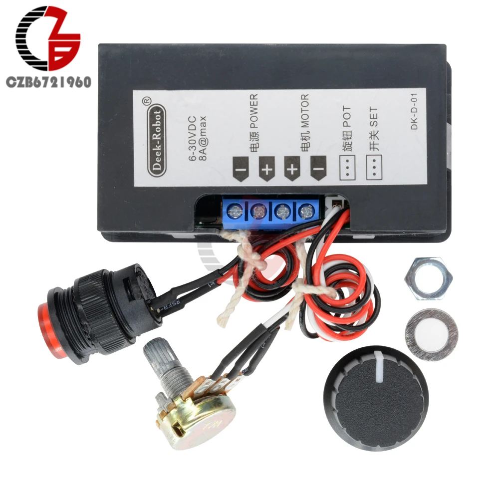 16kHz DC 6V-30V Voltage Regulator PWM DC Motor Speed Controller Adjustable LED Motor Speed Regulator Light Switch 12V 24V 6A 8A