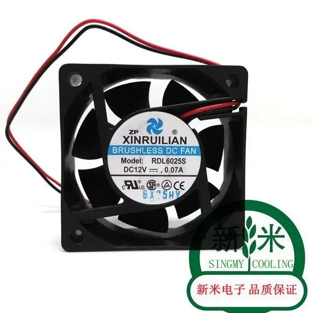 Xinruilian 6015 DC12V 0.07A 60*60*25ミリメートルRDL6025S 2ラインサイレントファン