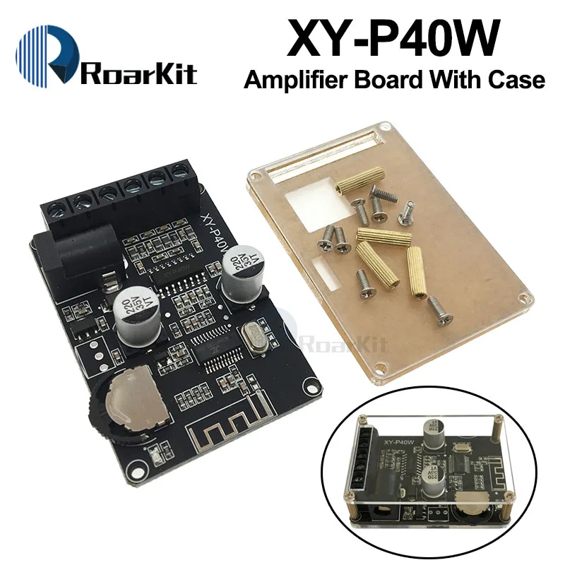 Bluetooth 5.0 Stereo Audio Power Amplifier Board 40Wx2 Bluetooth Receiver DC 12/24V Supply XY-P40W