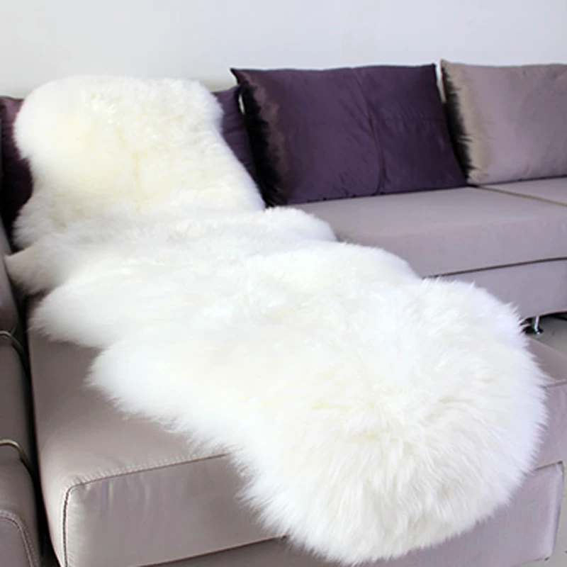 

Artificial Sheepskin Rug Faux Fur Blanket Chair Cover Pad Carpet Area Rugs For Bedroom Throw Christmast 65x180cm