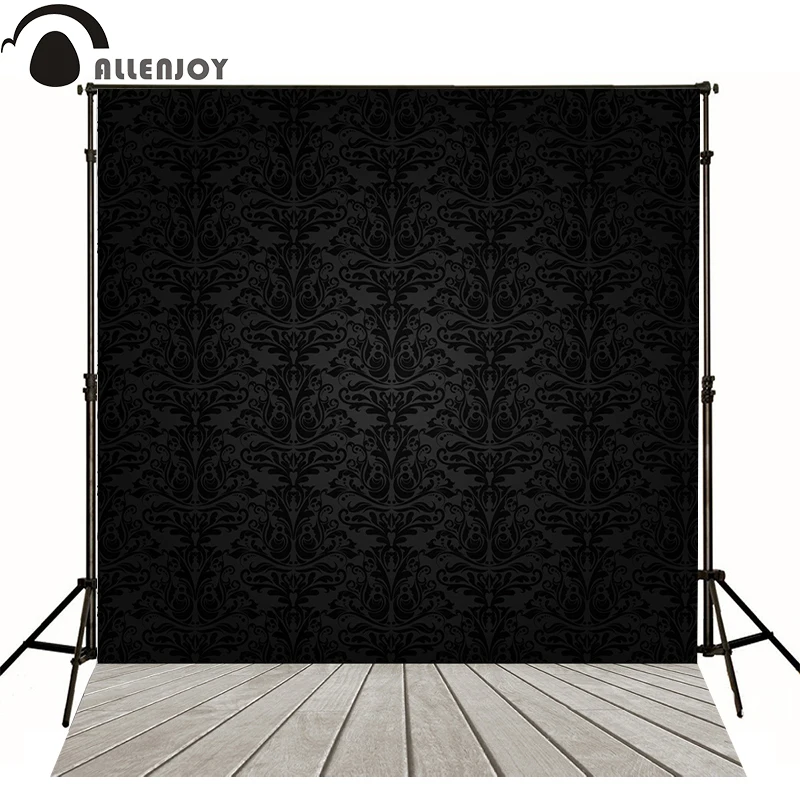 Allenjoy photography backdrops floral frame black luxury elegant custom size backgrounds for photo studio no creases color