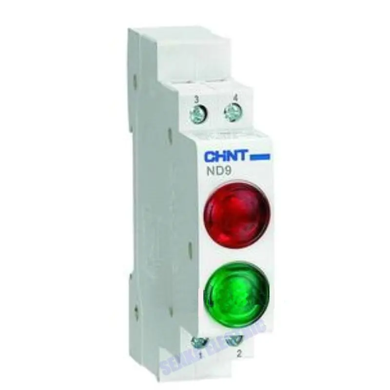 CHINT Din Rail Mount LED Signal Lamp ND9 Series AC 220V Indicating Indication Pilot Lights