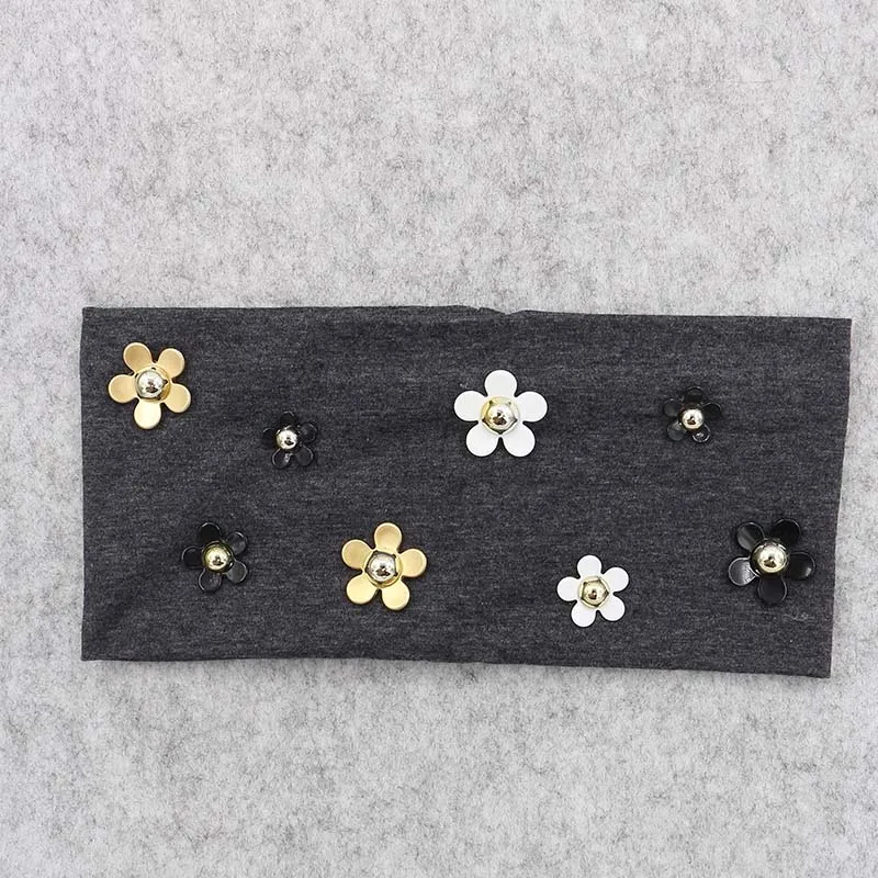 Fashion Solid Women Daisy Floral Cotton Headbands New Spring Summer Thin Soft Stretch Hairbands For Women Girls Hair Accessories