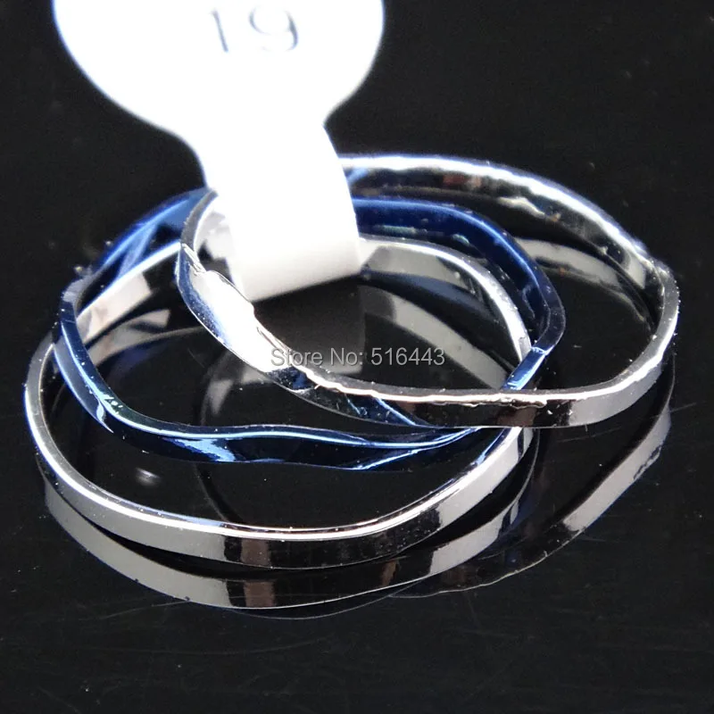 

100Sets Fashion 2014 New 3 in 1 Stainless steel Blue with Silver Women Mens Rings or Joint Rings Wholesale Jewelry lots A473