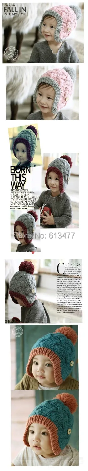 Winter  Keep warm knitted hats for boy/girl/kits hats set,scarves, bug/bee  infants caps beanine for chilld 2pcs/lot MC01