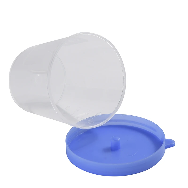 10 Pcs 40ML Vol Molded Graduation ML And Oz PP EO Sterile Blue Cap Plastic Cup Urine Container Specimen Cup Sample Bottle