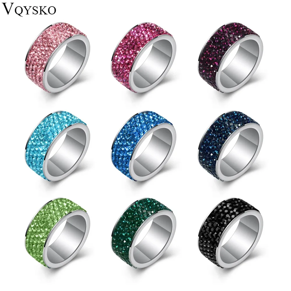 316L stainless steel Womens Wedding rings Jewelry anillos de acero inoxidable para mujer Wholesale High Quality CZ Crystal Pave