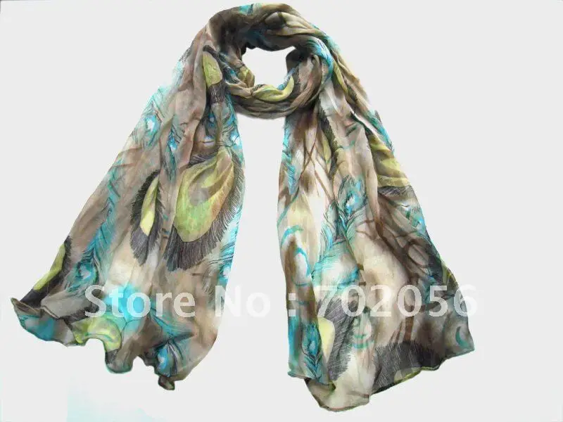 Feather print voile Scarf Neck scarves scarf wraps shawls 180*80cm 11pc/lot #2103