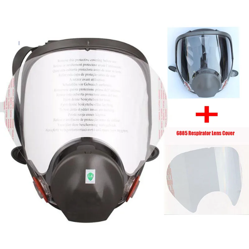 Industry Painting Spraying Full Face Gas Mask Same For 3M6800 Chemcial Dust Mask Respirator With Lens Protective Film