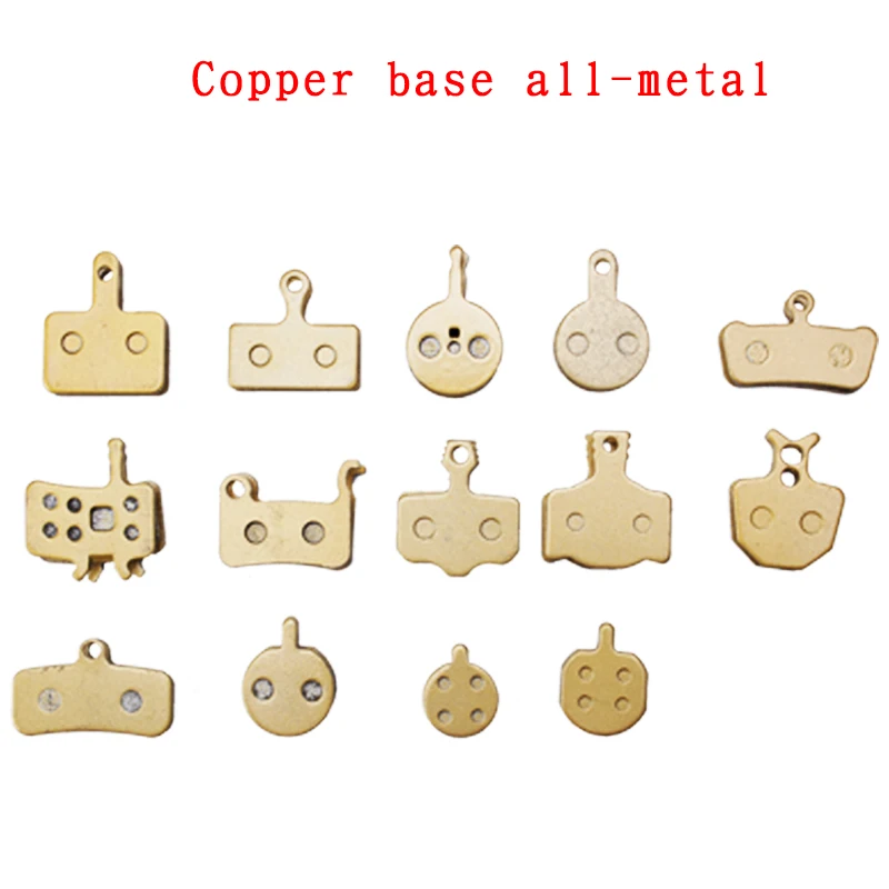 

Gold Full Metal Disc Brake Pads Brake Skin Copper Base Copper Base Blocks MTB Bicycle Bike Parts 4 Pairs