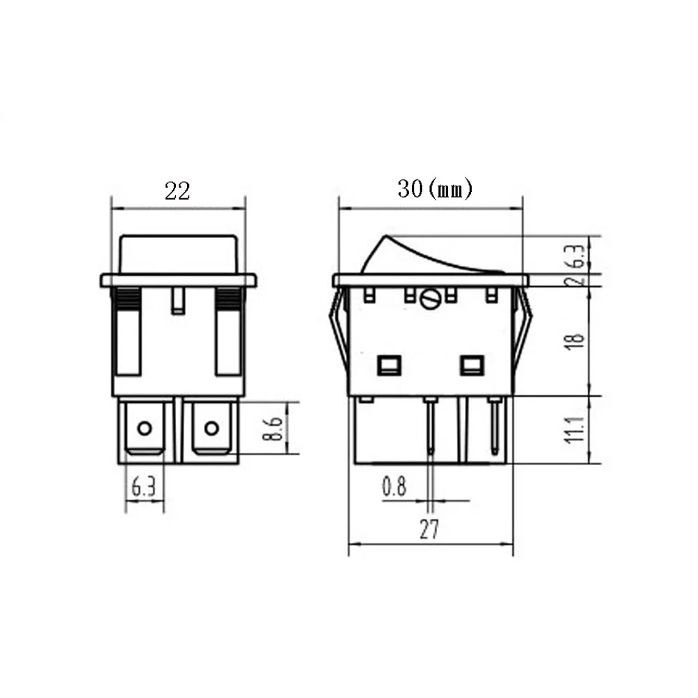 ZH02-Ax AC 250V 16/20/25/30/35/40A 4 Pins Rocker Switch With Lamp ON-OFF Push Button Switches For Welding Machine CE