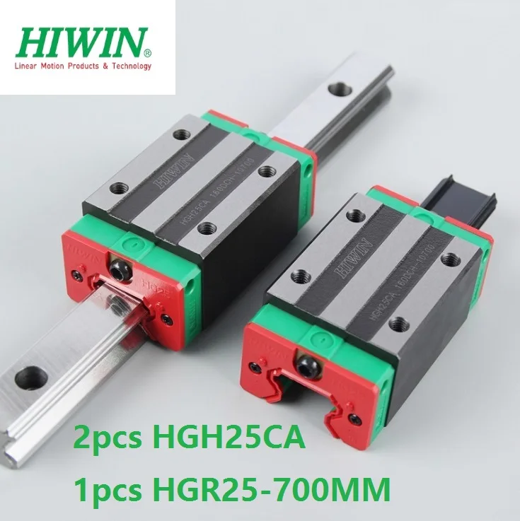 1pcs 100% original Hiwin linear guide HGR25 -L 700mm + 2pcs HGH25CA narrow block for cnc router