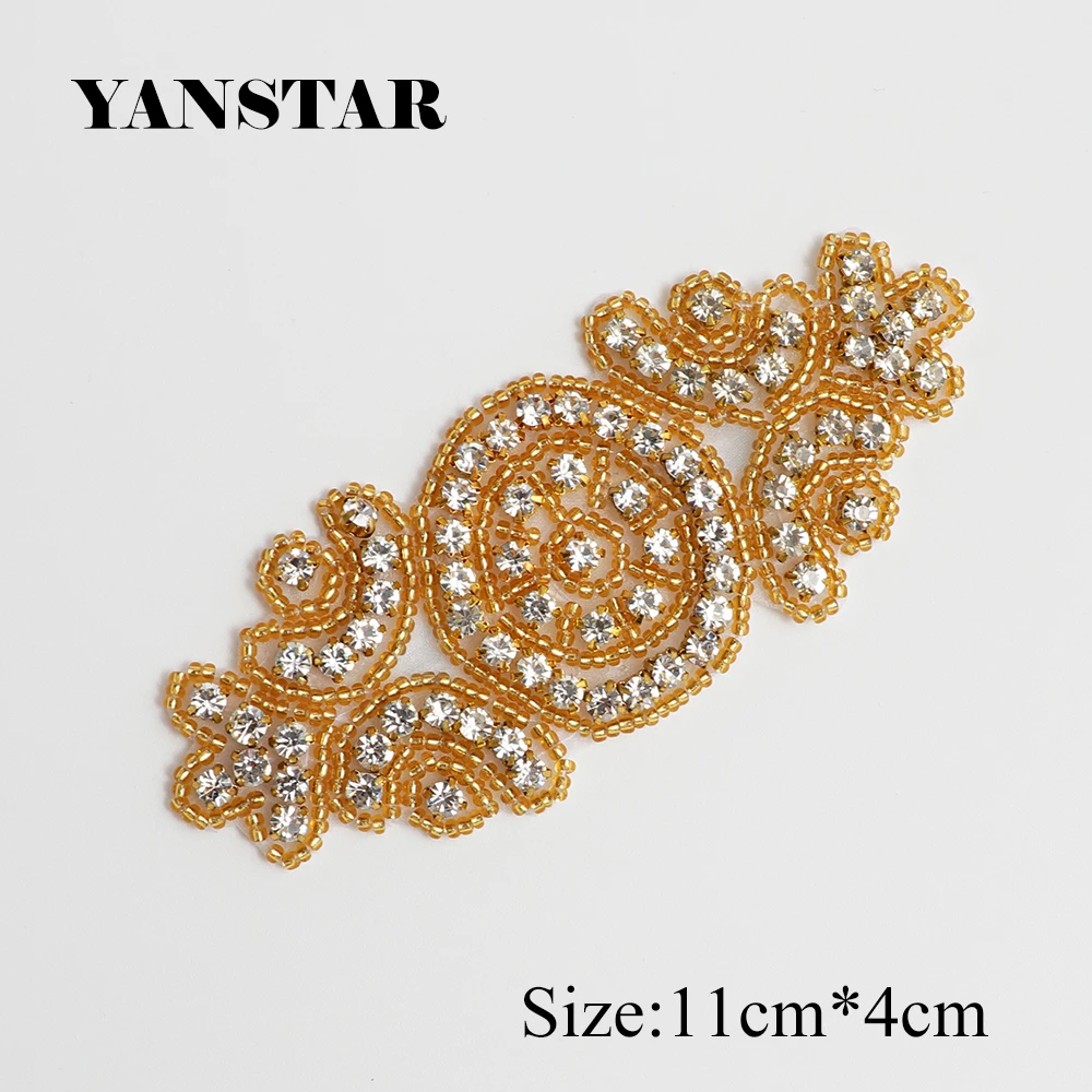 YANSTAR 50pcs Wholesale Wedding Dress Belt Rhinestones Appliques Hand Beaded Belt For Bridal Dress Accessories YS970