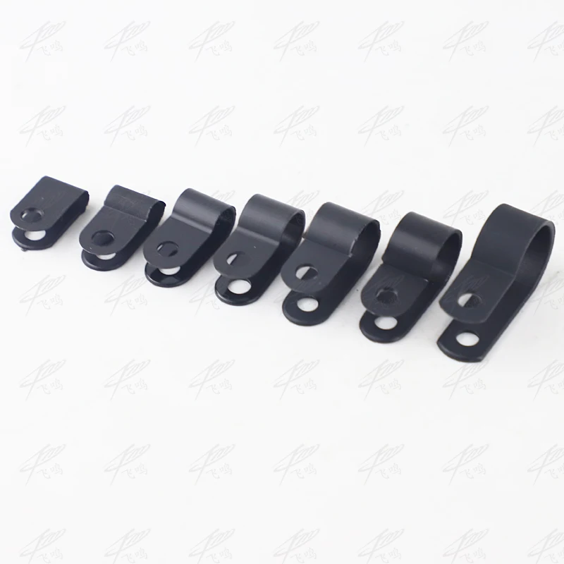 100PCS 16mm R-Type Nylon Cable Clamp 5/8