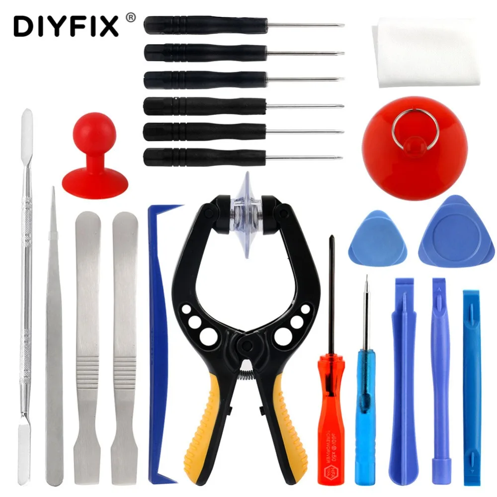 

DIYFIX 22 in 1 Opening Tools Metal Pry Bar Screwdriver Smartphone Disassemble Repair Tools Kit for iPhone Samsung Hand Tools Set