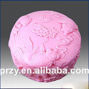 DIY  Fishes and Good Wishes Detail of high relief sculpture  handmade silicone soap candle cake decoration mold