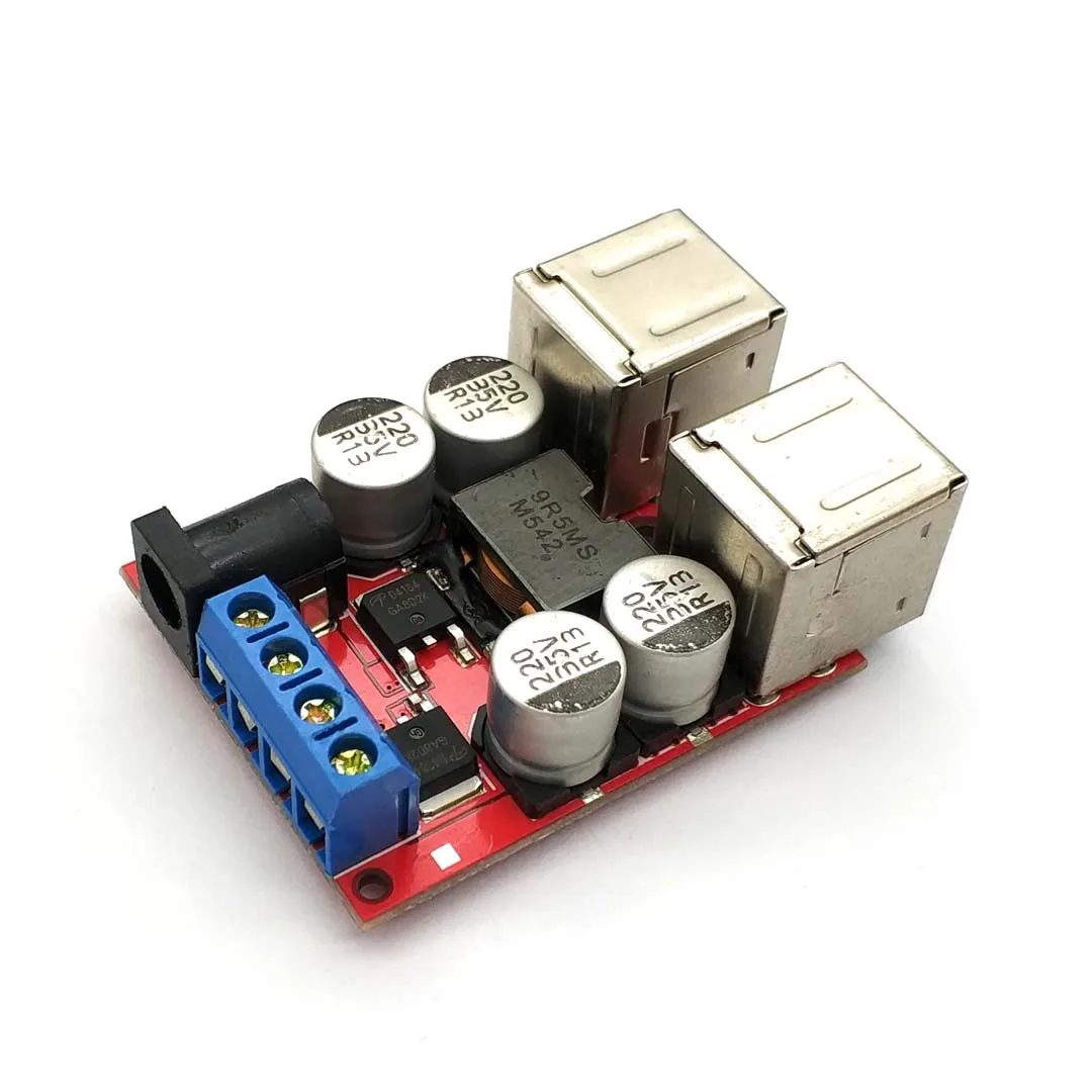 DC-DC Vehicle Charging Board 8V-35V 5V 8A Power Supply Depressurization Module 4 Port USB Output Mobile Charger