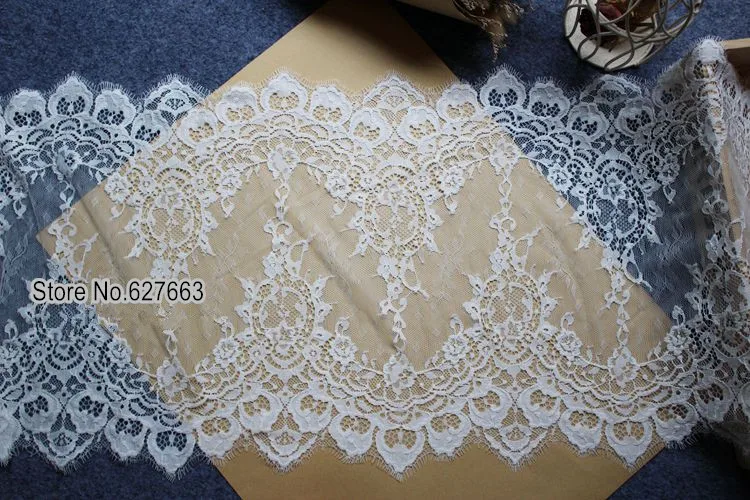 3Meters 35cm Width Black Eyelash Lace Trim Flowers Underwear Bra Decor Craft Sewing Lace Fabric Dress Making DIY