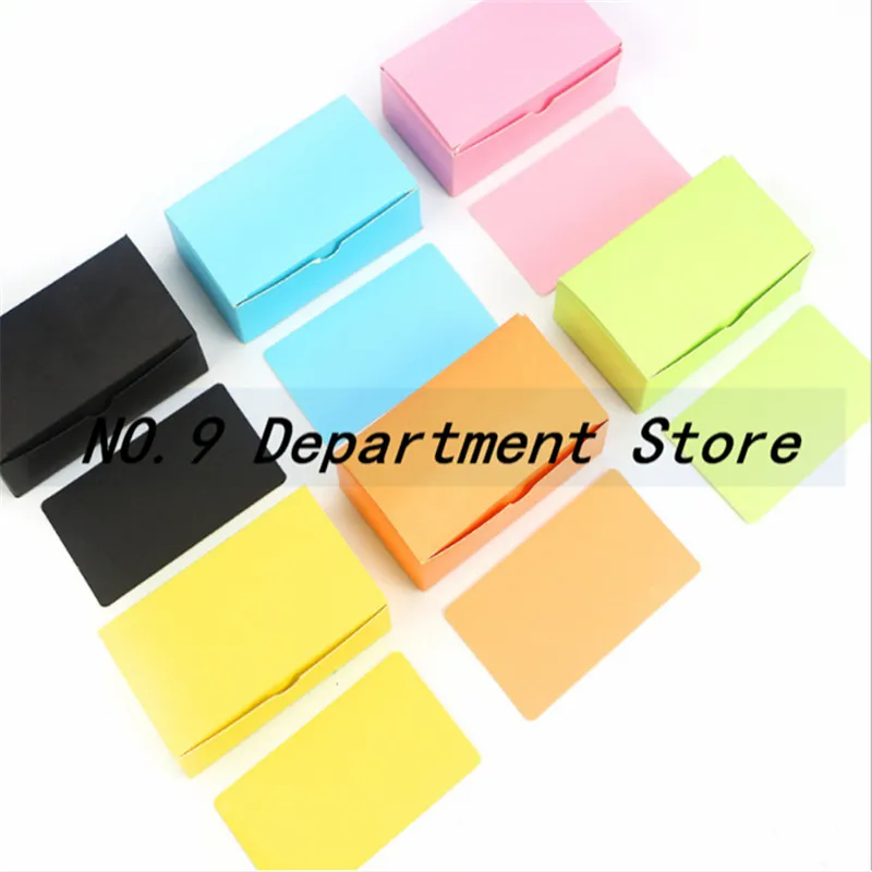 100Pcs Black Blue Pink White Green Yellow Orange Blank Graffiti Paper Card Mini Greeting Card Message Business Memo Note Cards