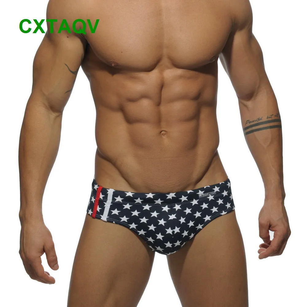 

2019 New Men's Swimming Briefs Printing Swim Trunks Tight Swimwear Triangular Comfortable Beach shorts Surfing Suit Underpants