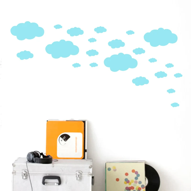 Set of 22 x CLOUDS cloud decal sticker vinyl wall art nursery kids child room 20 Color Choose