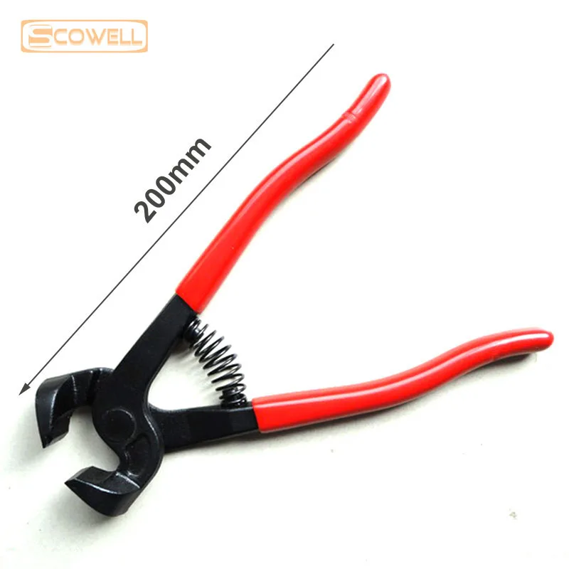 1 Pack 8" inch (200mm) Flat End Tile Nipper YG8 Carbide Cutting Blade Tile Breaking Pliers Mosaic Tweezers For Mosaic Artworks