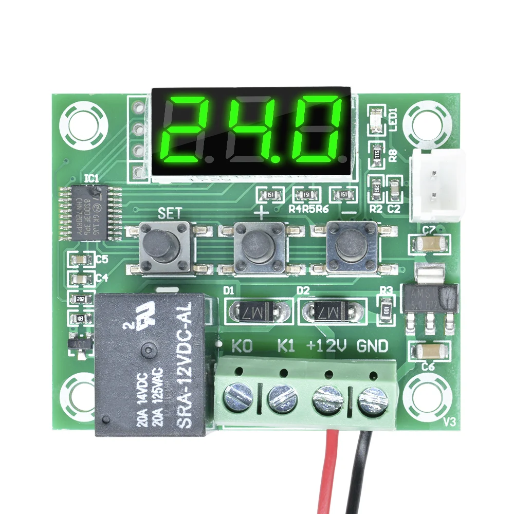 W1209 AC 110V-220V LED Digital Thermostat Temperature Control Thermometer Thermo Controller Switch Module w/ Power Supply AC-DC