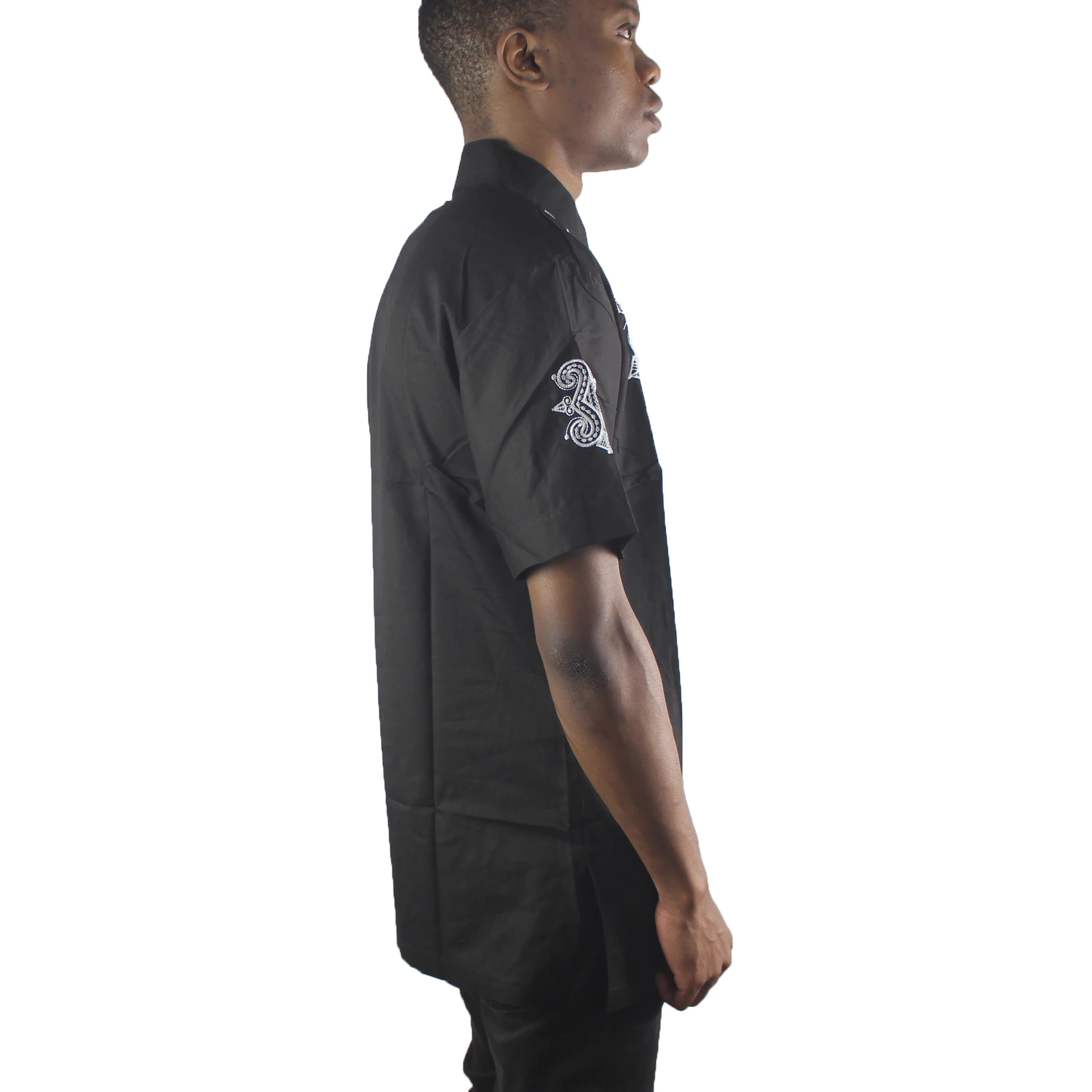 Black Male embroidered tailored African dashiki shirt