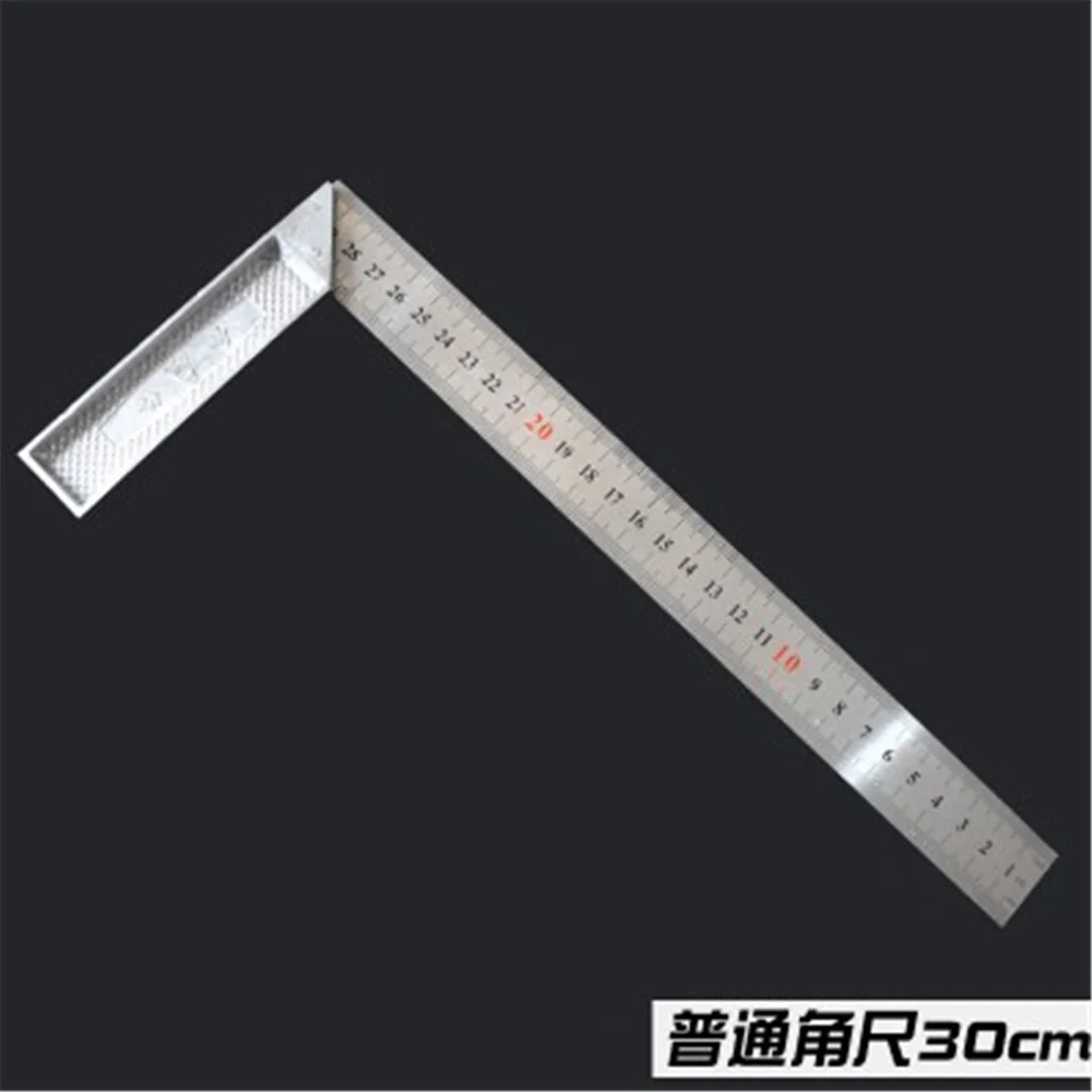 30cm Long Stainless Steel L Square Angle Square Ruler Silver Tone