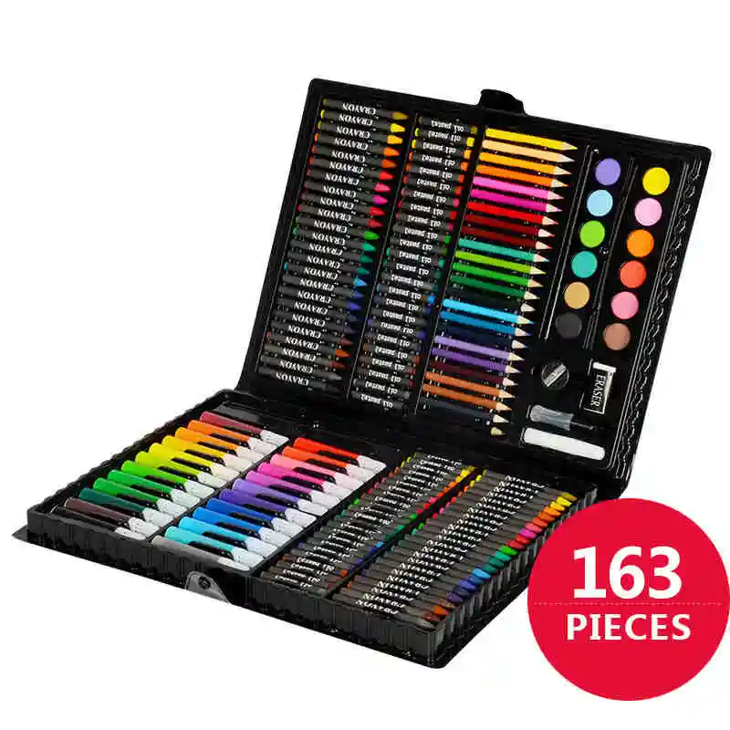 163 Pieces/Set Art Painting Sets For Kids Children Drawing Set Water Color Pen Crayon Drawing Tool for Beginners