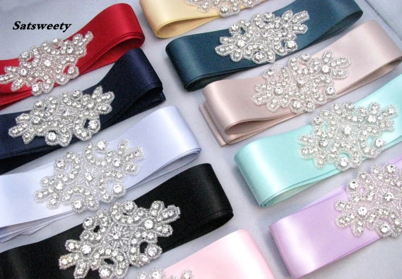 Promotion New Sparkly Rhinestone Crystal Czech Formal Wedding Belt Vintage Sash Handmade Stunning DIY crystal Appliques