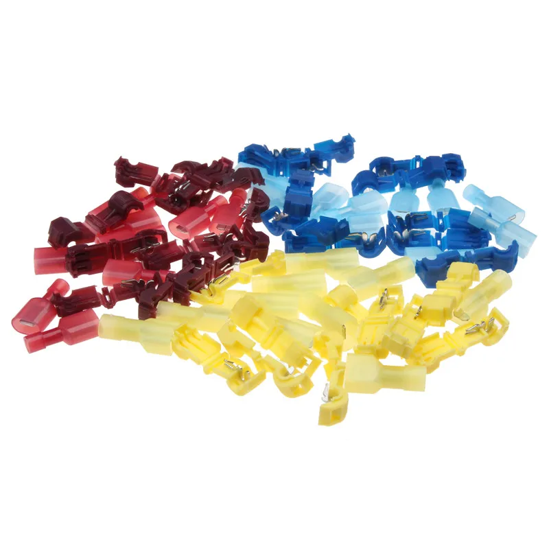 30Pcs Scotch Lock Quick Splice Terminals Combo T-Tap/Male Red Blue Yellow  Insulated Wire Connectors 22-10 AWG
