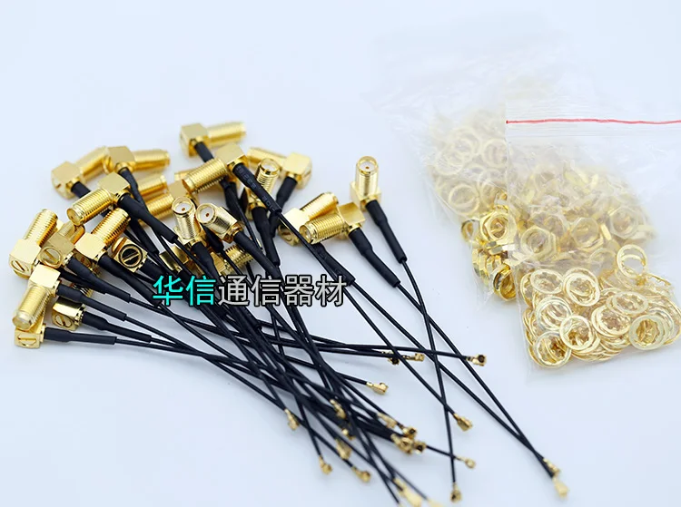 2pcs 15cm/10cm SMA to U.FL pigtail IPEX/IPX to SMA angle pigtail connector antenna RF-SMA female elbow outer screw inner hole