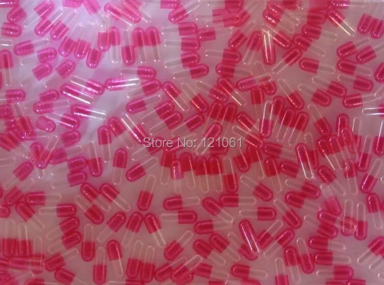 4# 5,000pcs!Pink Translucent-Clear Colored Gelatin Empty Capsule,empty capsules size 4,(Joined or seperated capsule available!)