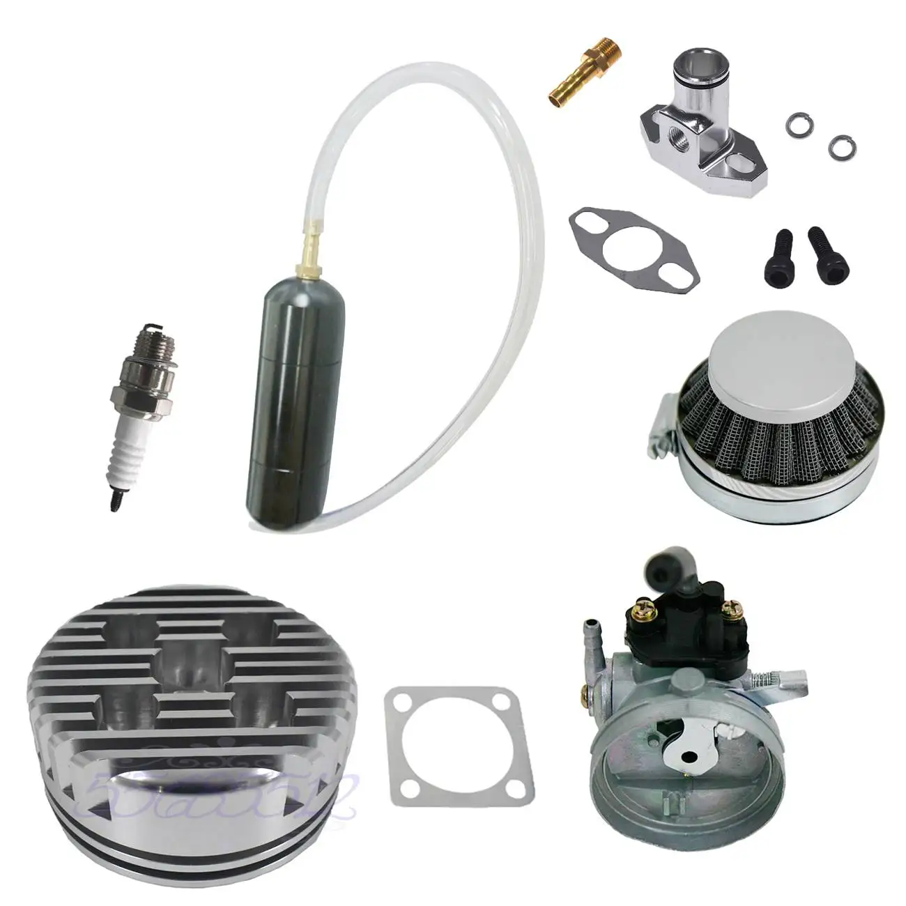 

CNC Silver Cylinder Head Inlet Pipe Carburetor Fit 80cc Engine Motorized Bicycle