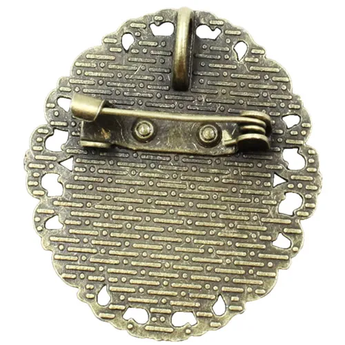 Fit 18x25mm Antique Silver Bronze Cameo/Glass/Cabochon Frame bezel Settings,Brooch,DIY Accessory Base Charm 5pcs/lot K04641