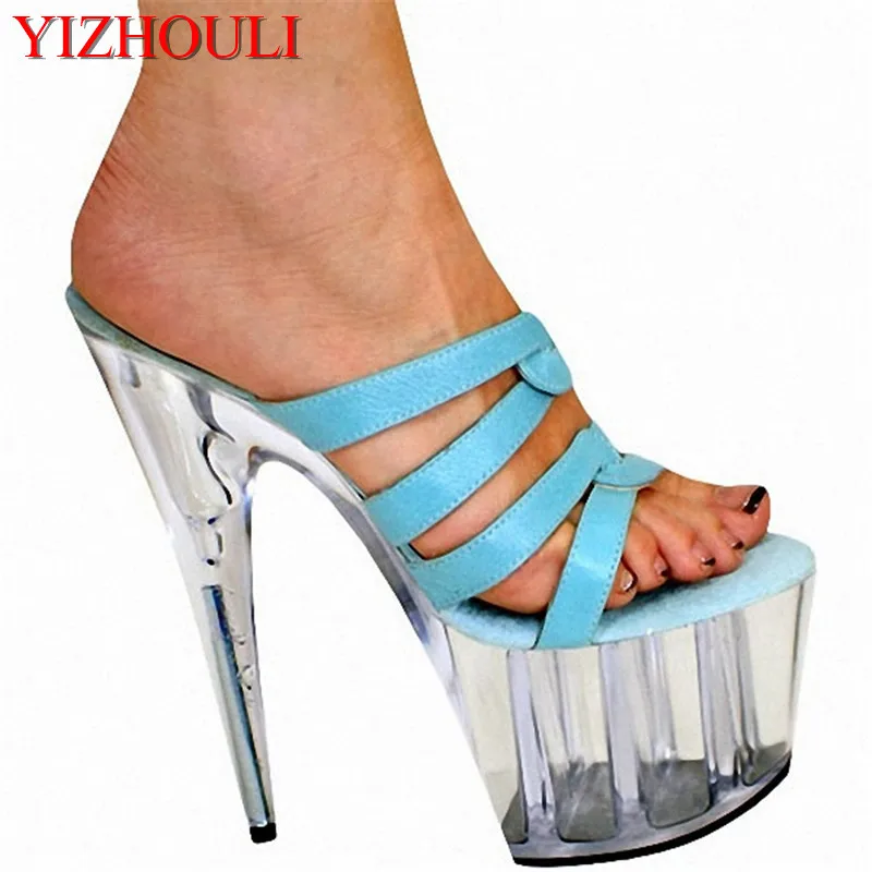 

Lavish party 15 cm high heel sandals/shoes female stars platform sandals Dance Shoes