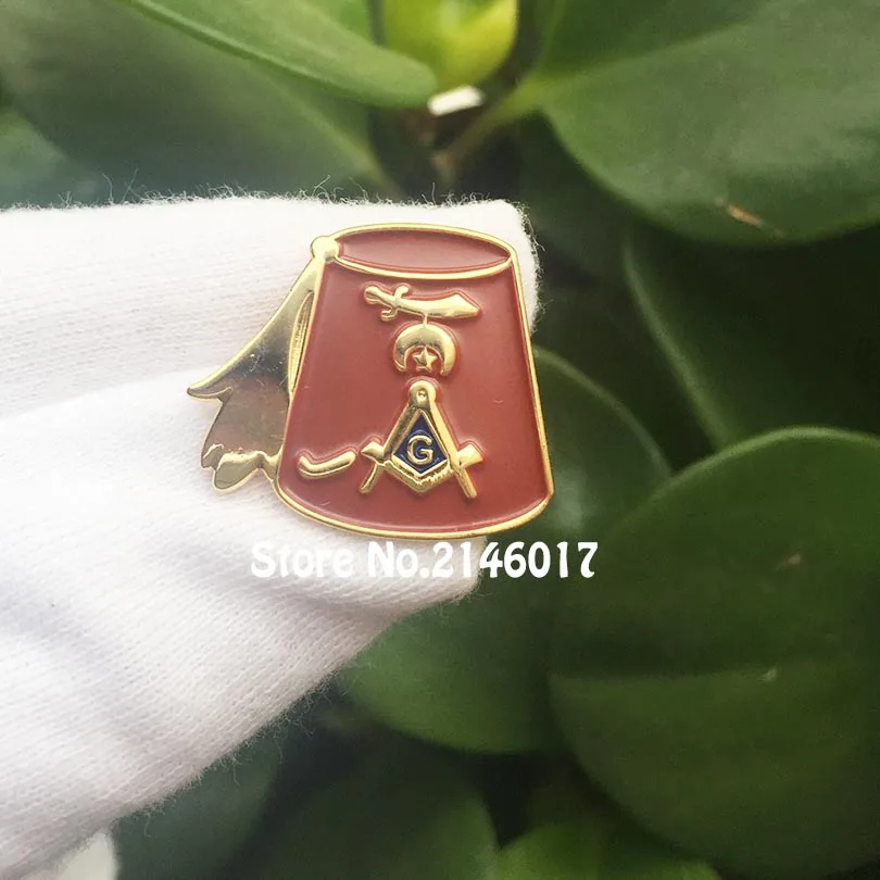 19mm Masonic Shriner Hat Lapel Pin Free Masons Square and Compass Pins and Brooch Soft Enamel Metal Badge Blue Lodge Freemasonry