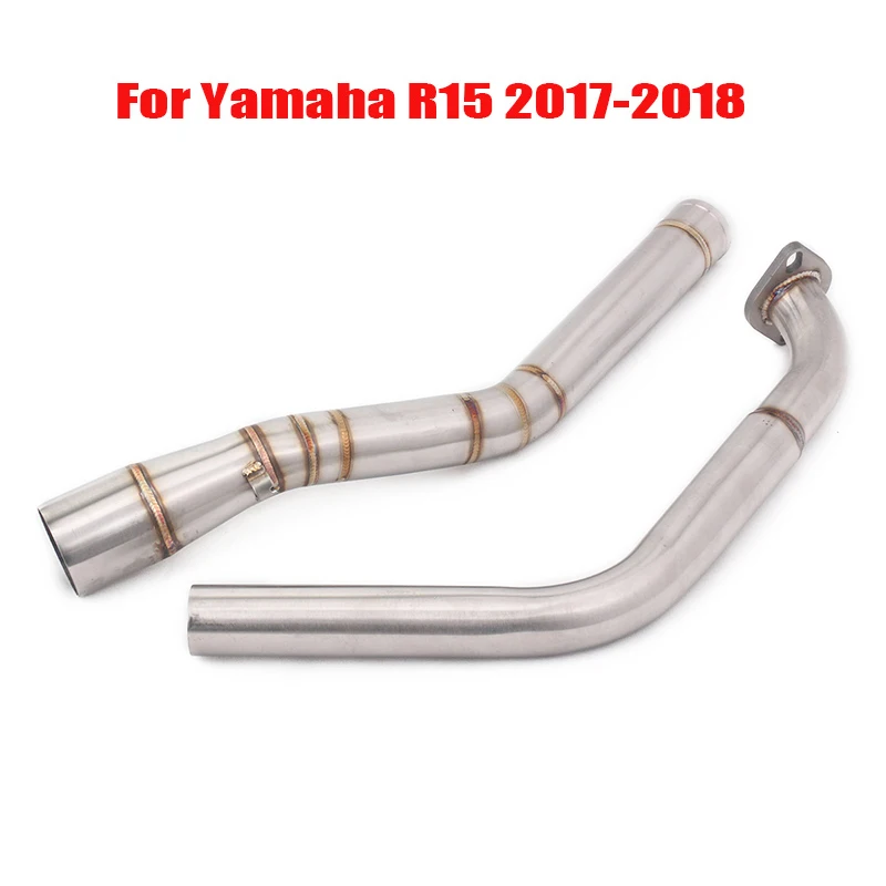 

Motorcycle Exhaust Connect Pipe Stainless Steel Exhaust Tip Mid Link Tube Pipe Slip on for Yamaha R15 V3 2017-2019