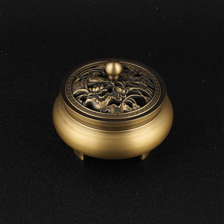 78 mm High Pure Copper Incense Burner Household Company Decorative Handicraft Tripod Pangu Incense Tea Ceremony