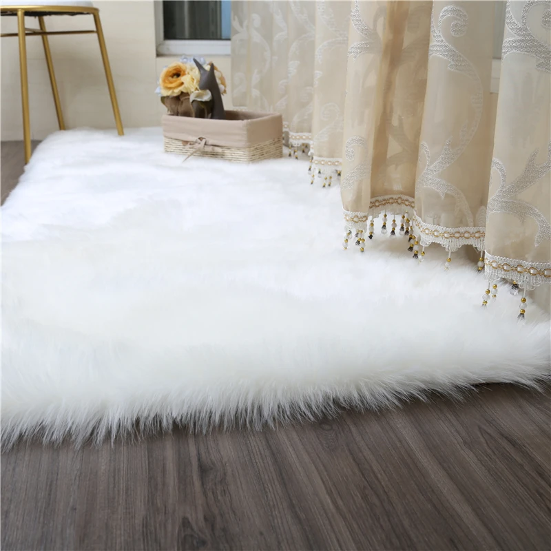 White Faux Fur Rug Soft Faux Sheepskin Carpets for living room Bedroom Big Area Rugs Shaggy Fur Plush Long Hair Solid Mat/Carpet