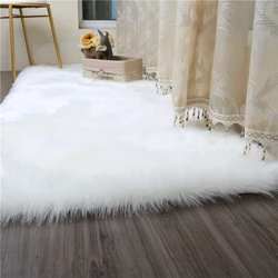 White Faux Fur Rug Soft Faux Sheepskin Carpets for living room Bedroom Big Area Rugs Shaggy Fur Plush Long Hair Solid Mat/Carpet