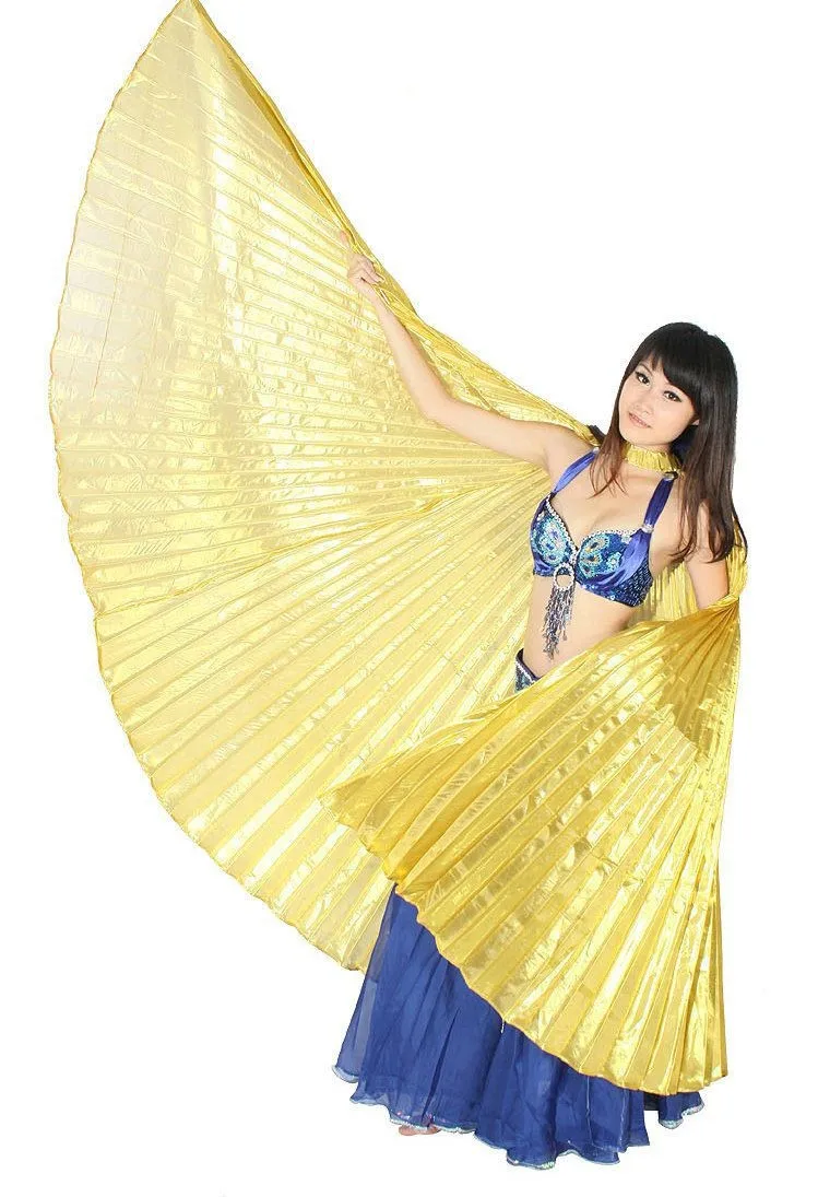 Hot ผู้หญิงยอดนิยมอียิปต์ Belly Dance Isis ปีกทองขาย10สี HOT ขายส่งไม่มี Sticks