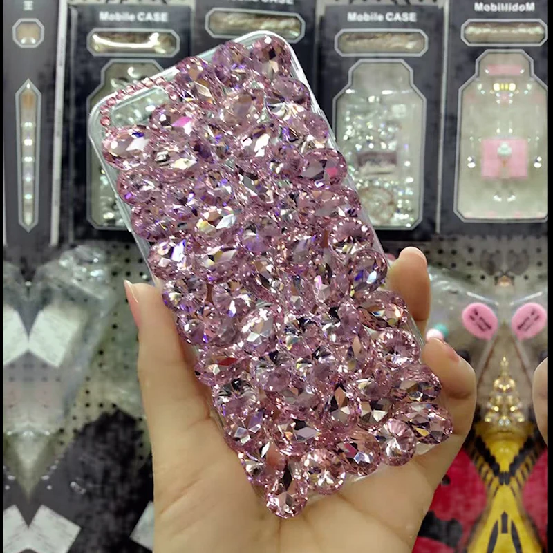 Cute Rhinestone Diamond Pendant Crystle Phone Case For Samsung Galaxy S20 S22 S21 S23 S24 plus Ultra Note 20