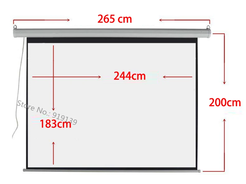 Automatic Pull Down Beamer Projector Screens Canvas Fabric 120 Inch 3D Cinema Electric Projection Screen 4:3 For School Office