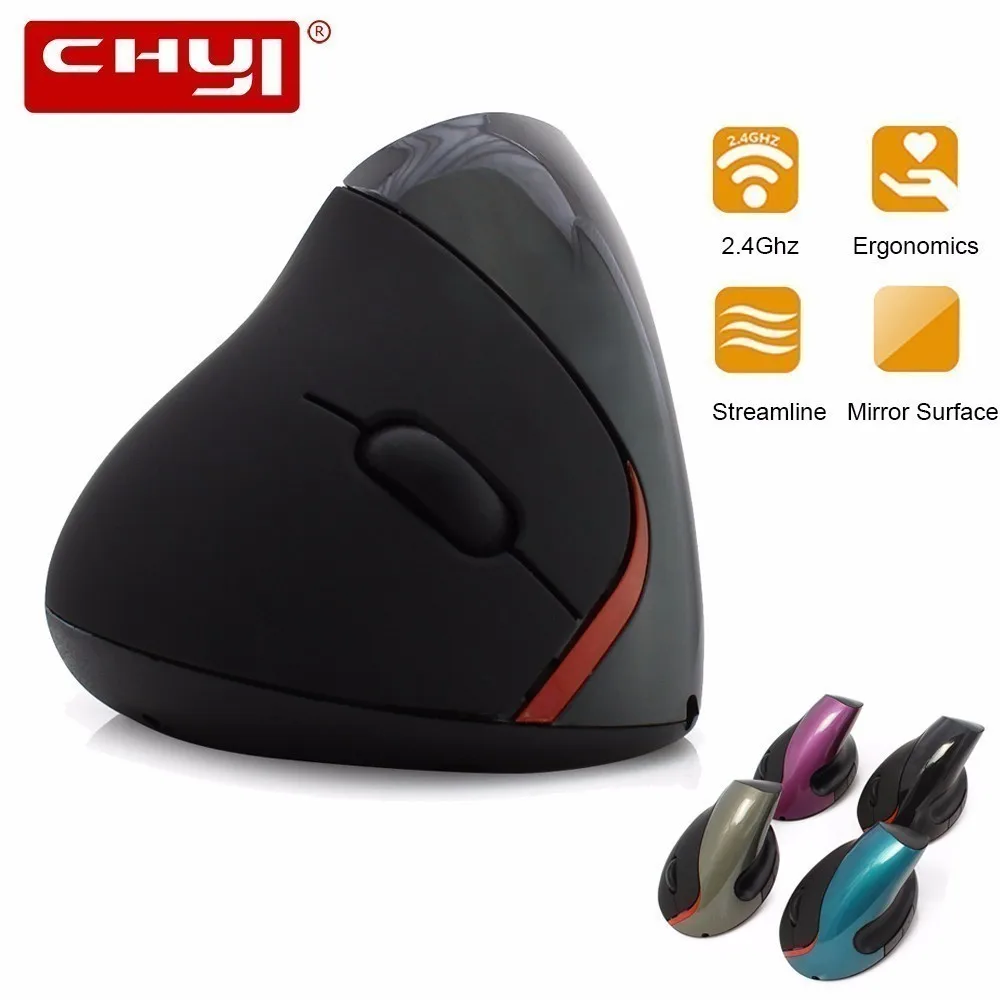 

CHYI Wireless Vertical Mouse Rechargeable Ergonomic Optical Usb Computer Mause 2.4Ghz Maus Stand PC Game Mice For Laptop Macbook