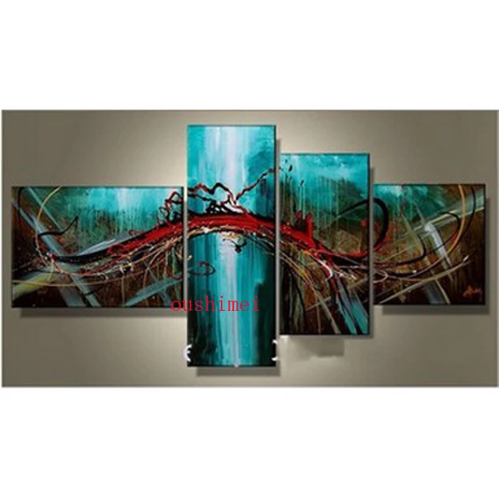 

Handmade Modern Oil Painting Decorative Home Picture Hand Painted Canvas Art Abstract Landscape Blue Paintings On Wall Pictures